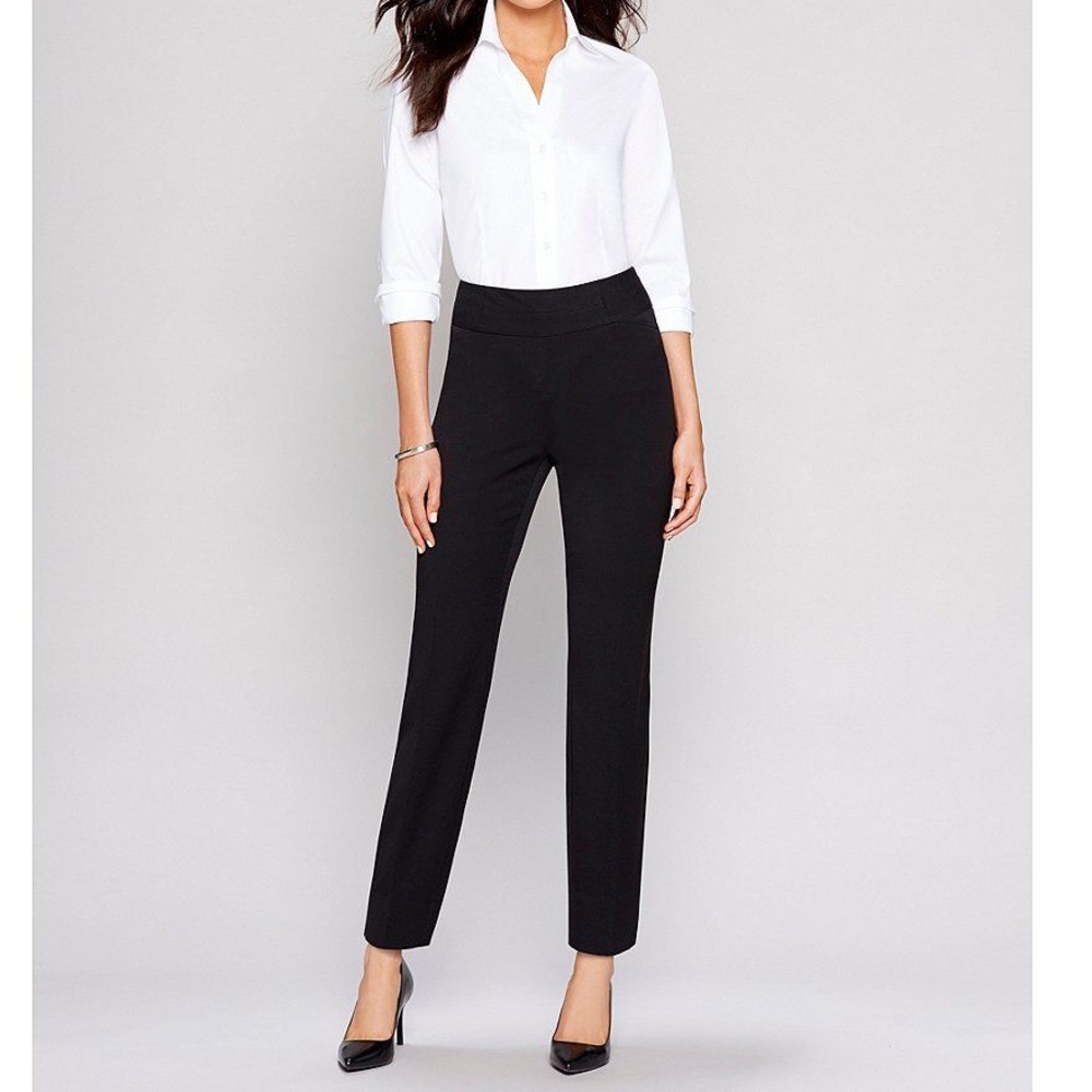 Investment Black-the PARK AVE fit Pull On Classic Ankle Pants